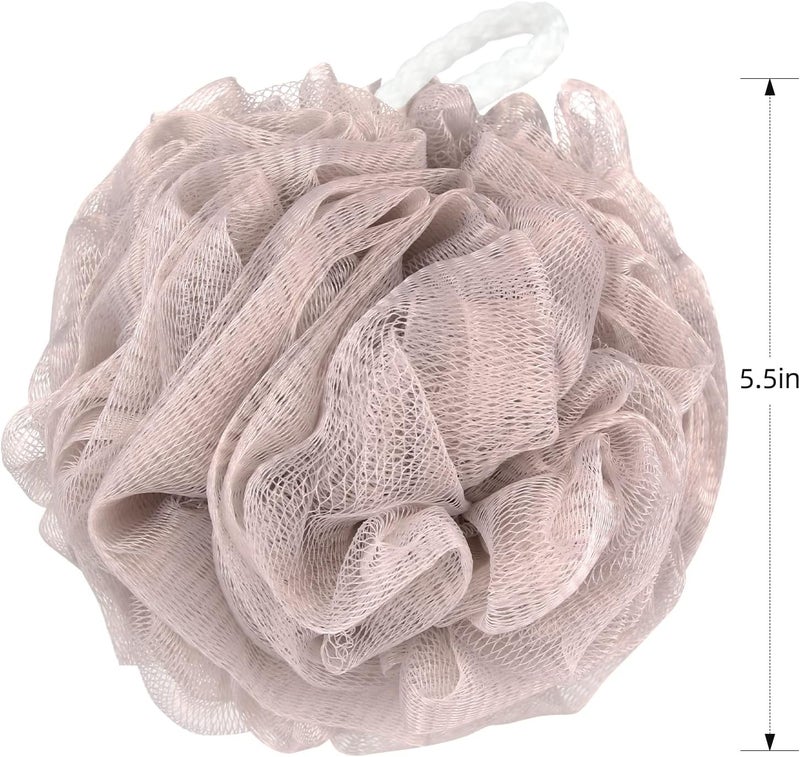 F-U Store Loofah Sponge Shower Loofahs 70g Bath Sponges Mesh Balls 4 Colors for Body Scrubber Exfoliator Wash Back Scrubbers Bathroom Men Women 4 Pack Cleaning Bathing Accessories Blue Beige Green Pink - Image 4